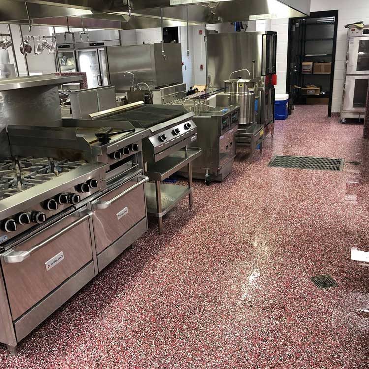 FDA USDA Acceptable - Culinary School Kitchen Red Flake Wall by All Phase CPI Inc