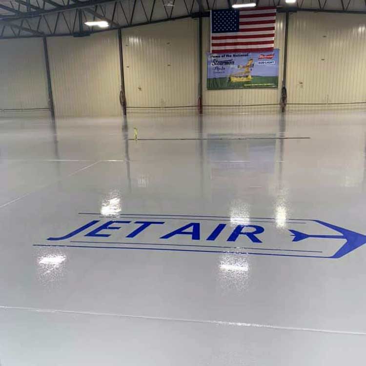 Jet Air Galesburg Facility Phase 1 hangar by American Floor Coatings 1